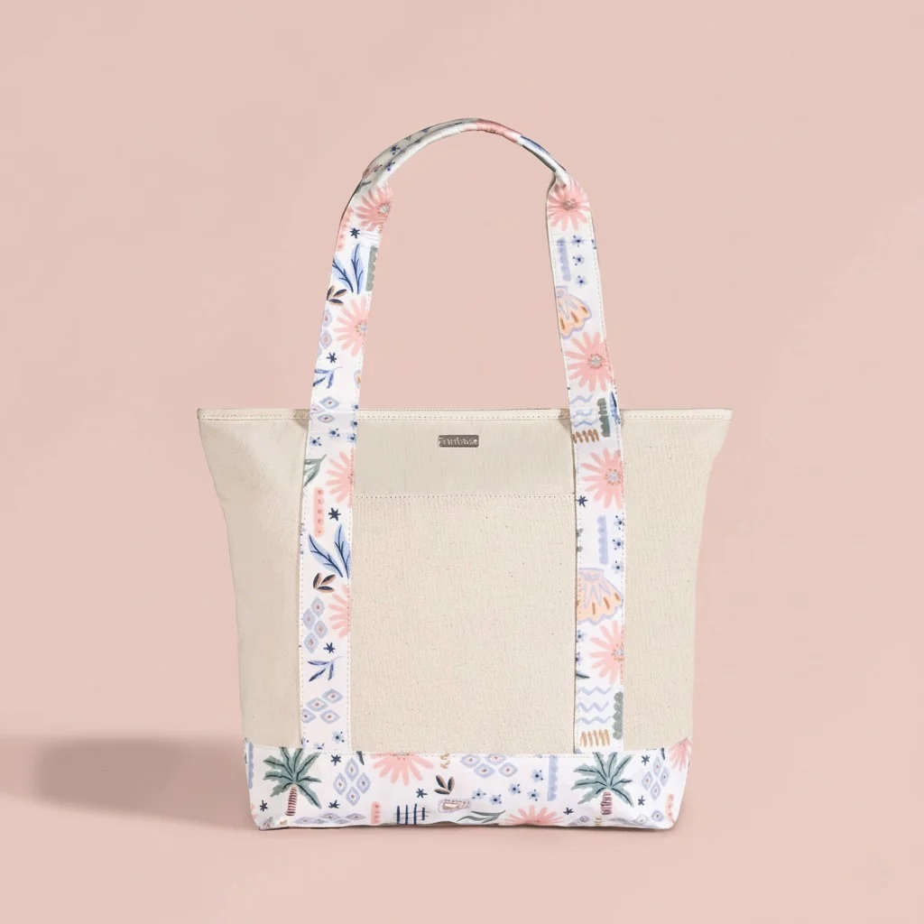 Beach Please Large Canvas Zipper Tote Bag - Image 2