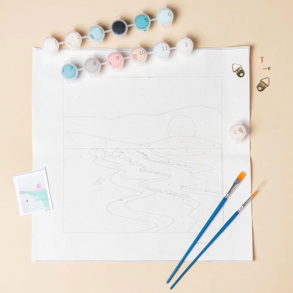 Beach Sunset DIY Paint By Numbers Kit - Image 2