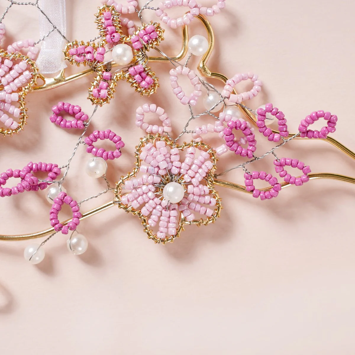 Beads Pink Reindeer Ornaments Set of 2 - Image 7
