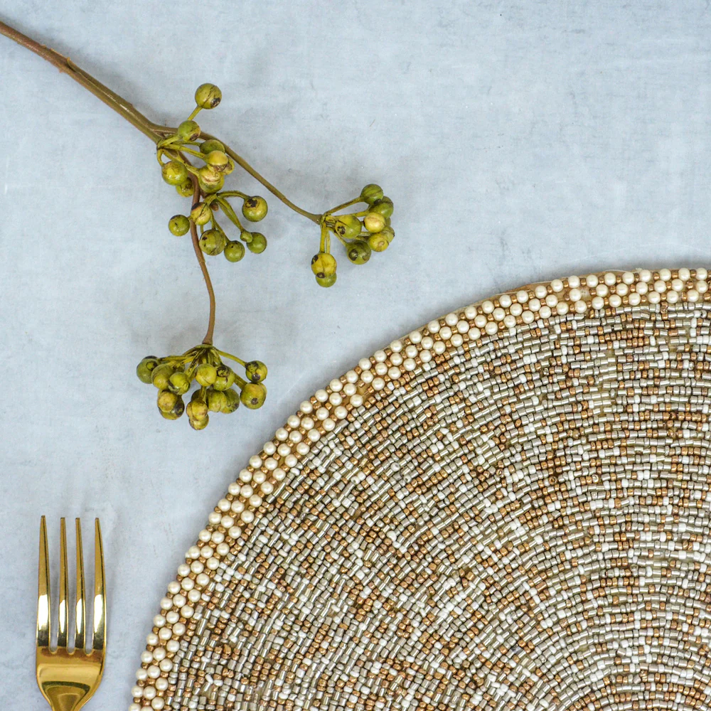 Beads Silver Gold Table Mat - Image 4