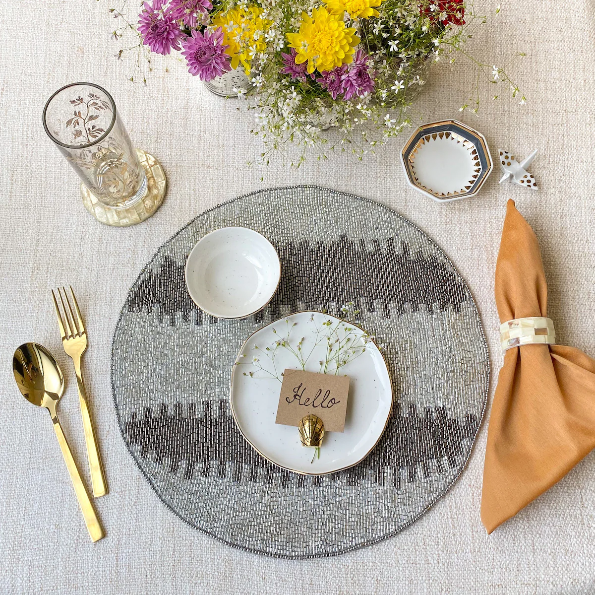 BEADS Stripes Table Mat - Silver - Image 3