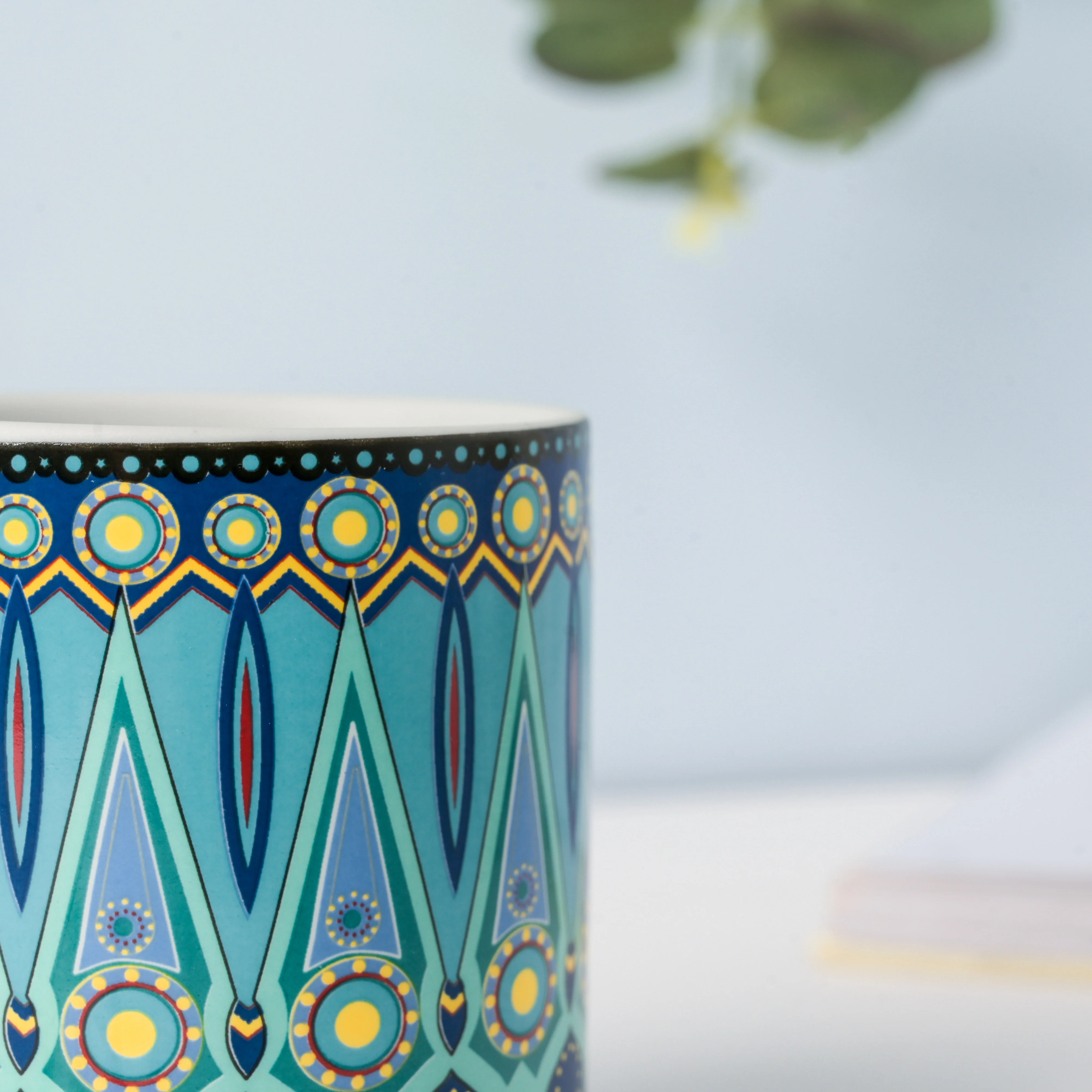 Beaming Blue Planter With Coaster - Image 6