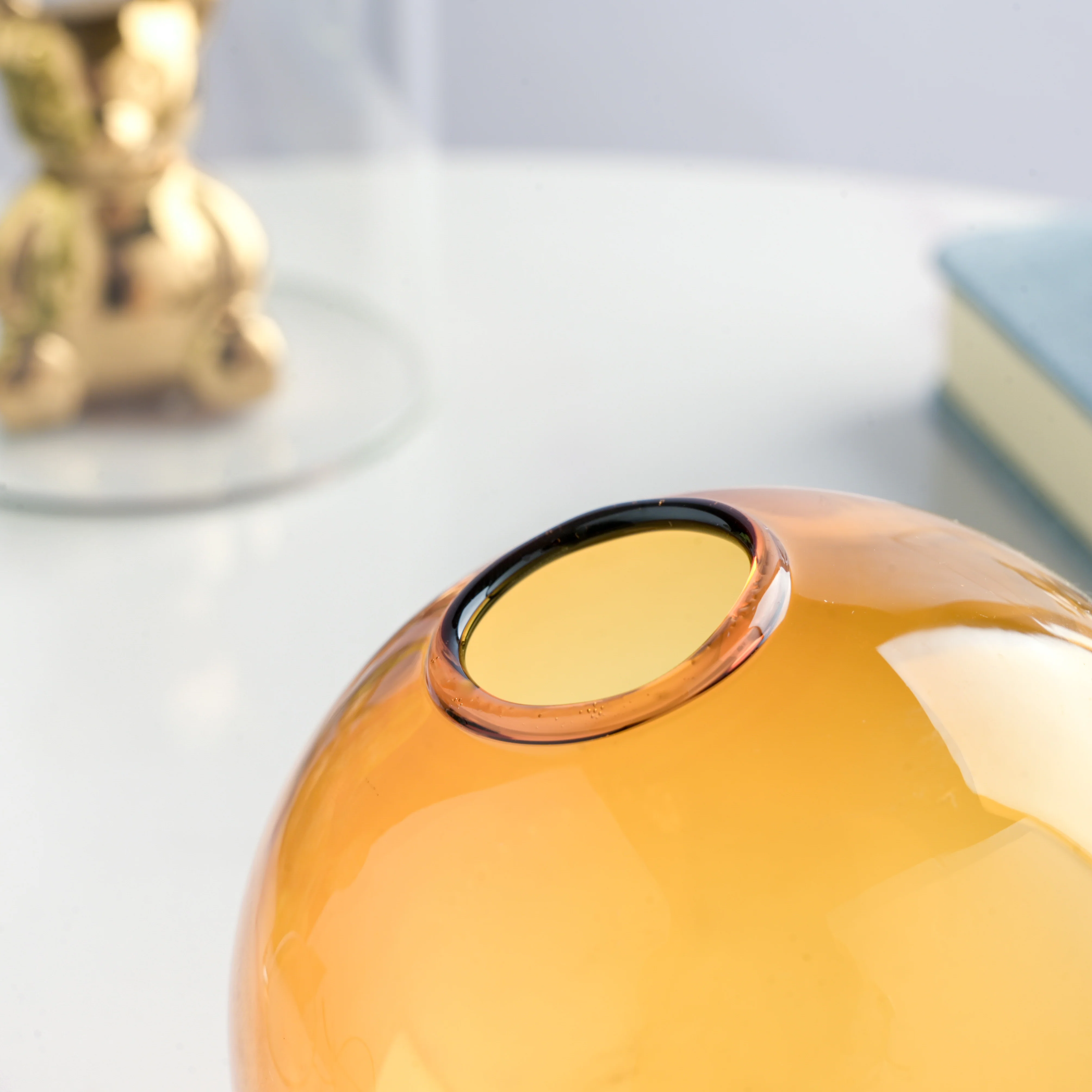 Bear In The Jar Glass Planter Amber - Image 6