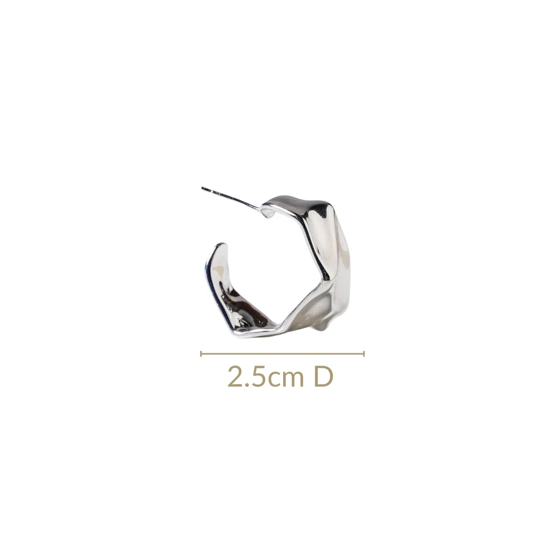 Beautifully Bold Silver Hoop Earrings - Image 3