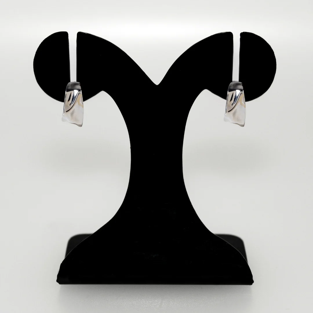 Beautifully Bold Silver Hoop Earrings - Image 6