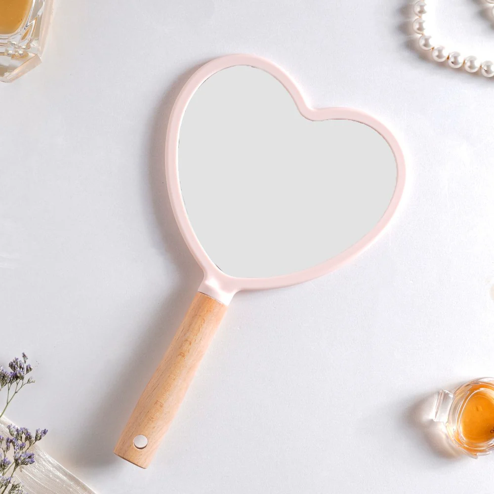 Beauty Heart Handheld Mirror Pink - Image 5