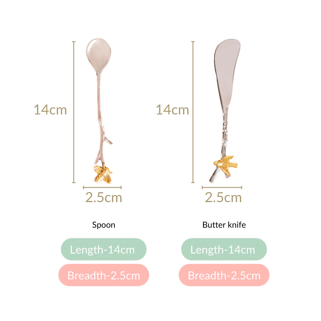 Bee And Bird Stainless Steel Cutlery Set Of 4 - Image 5