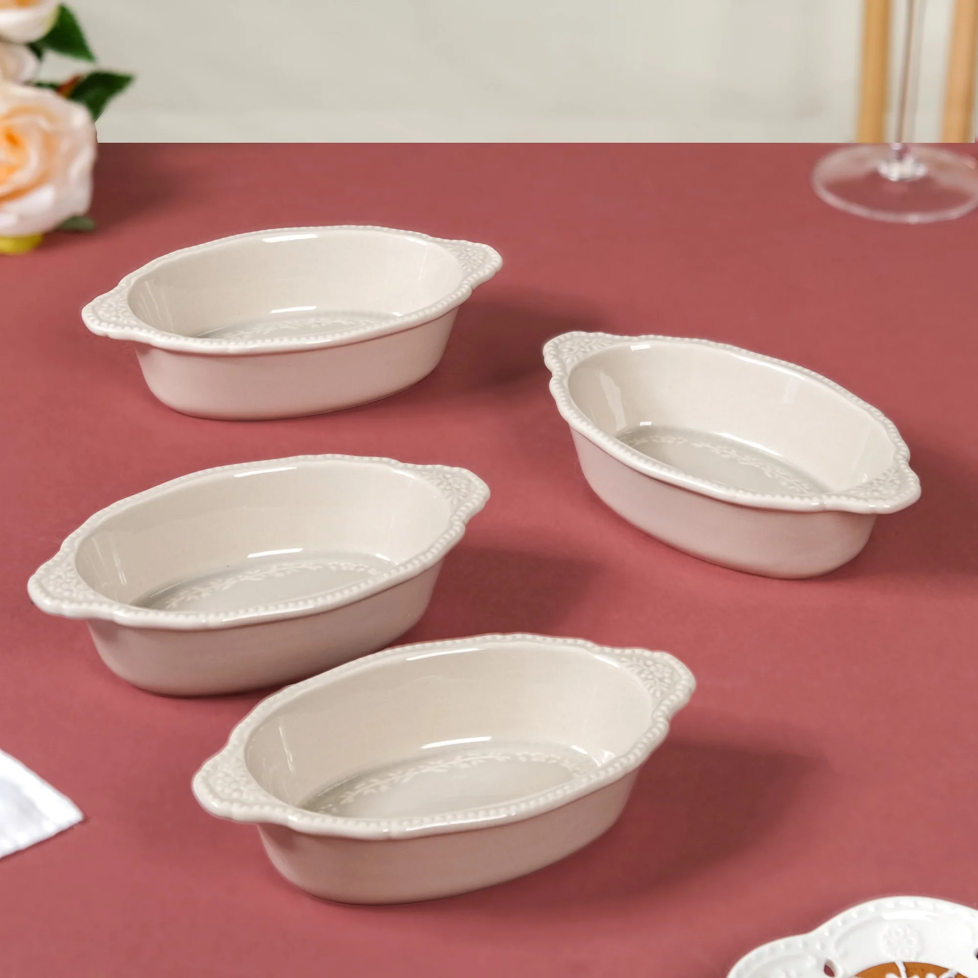 Beige Single Serve Baking Bowl Set Of 4 200ml - Image 3