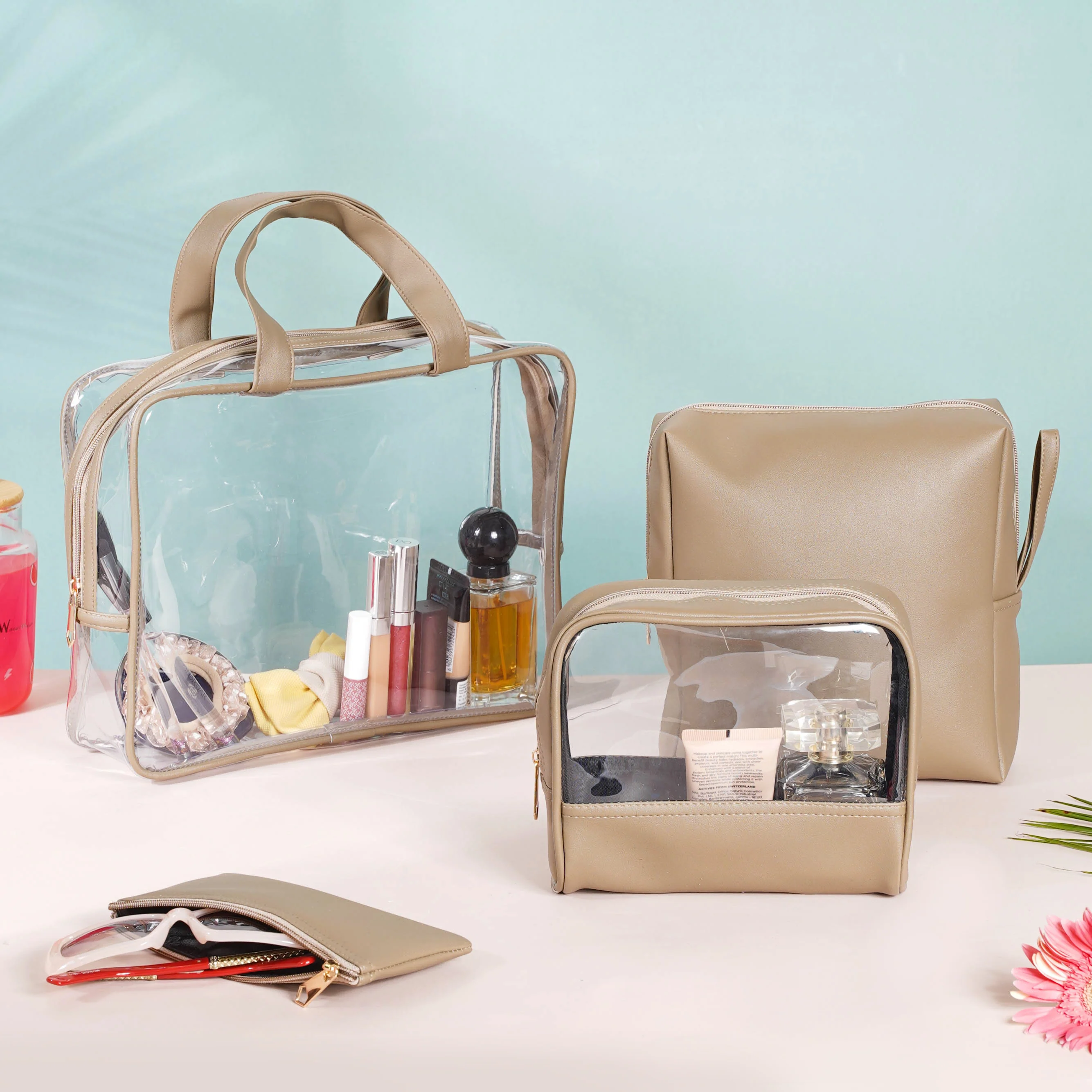 Beige Travel Kit Set of 4 - Image 8
