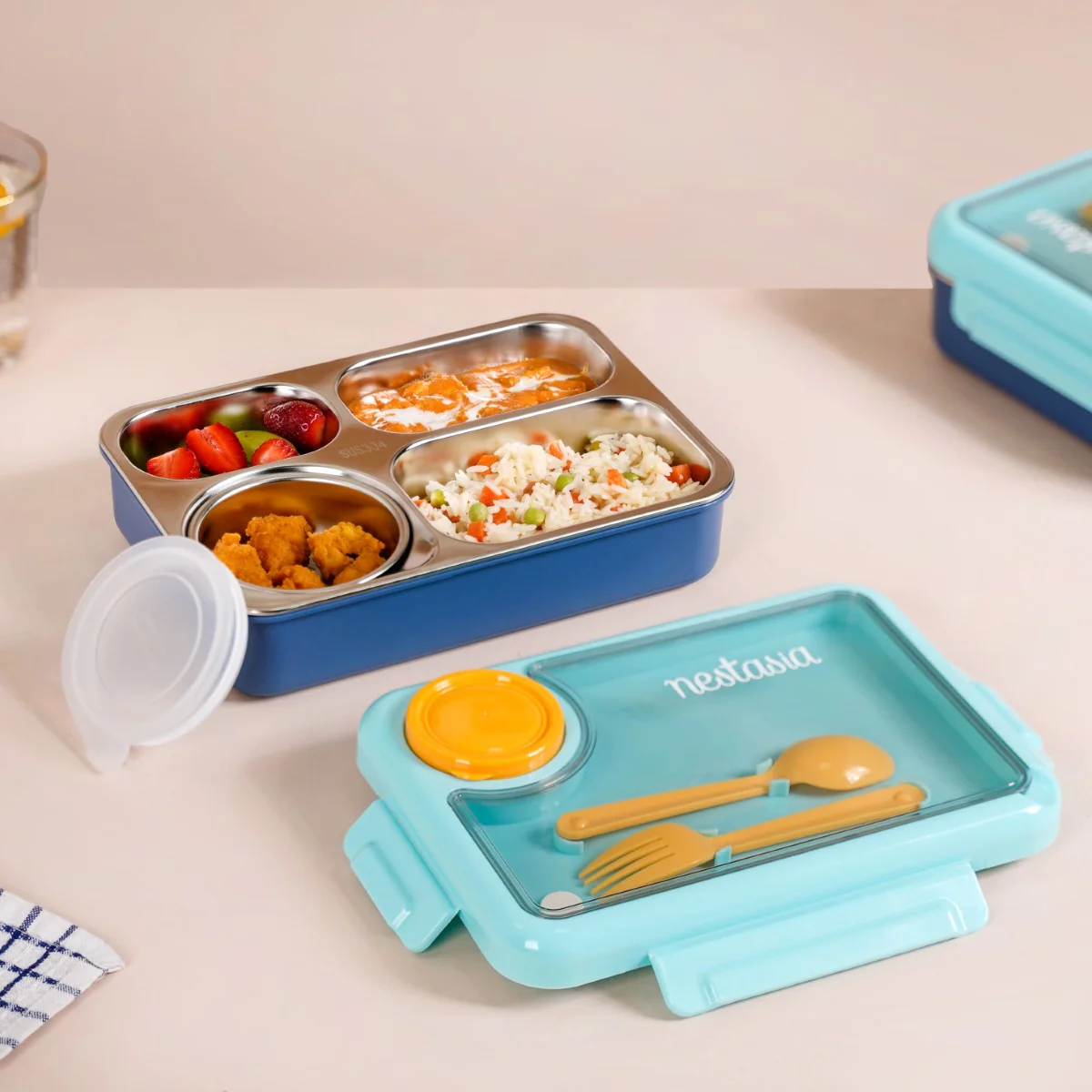 Bento Blue Stainless Steel Tiffin Box 950ml - Image 17