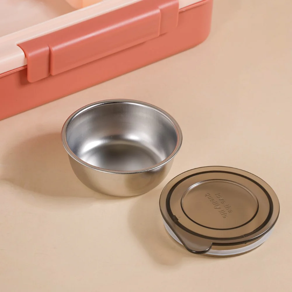 Bento Lunch Box With 4 Compartments Pink 1000ml - Image 22