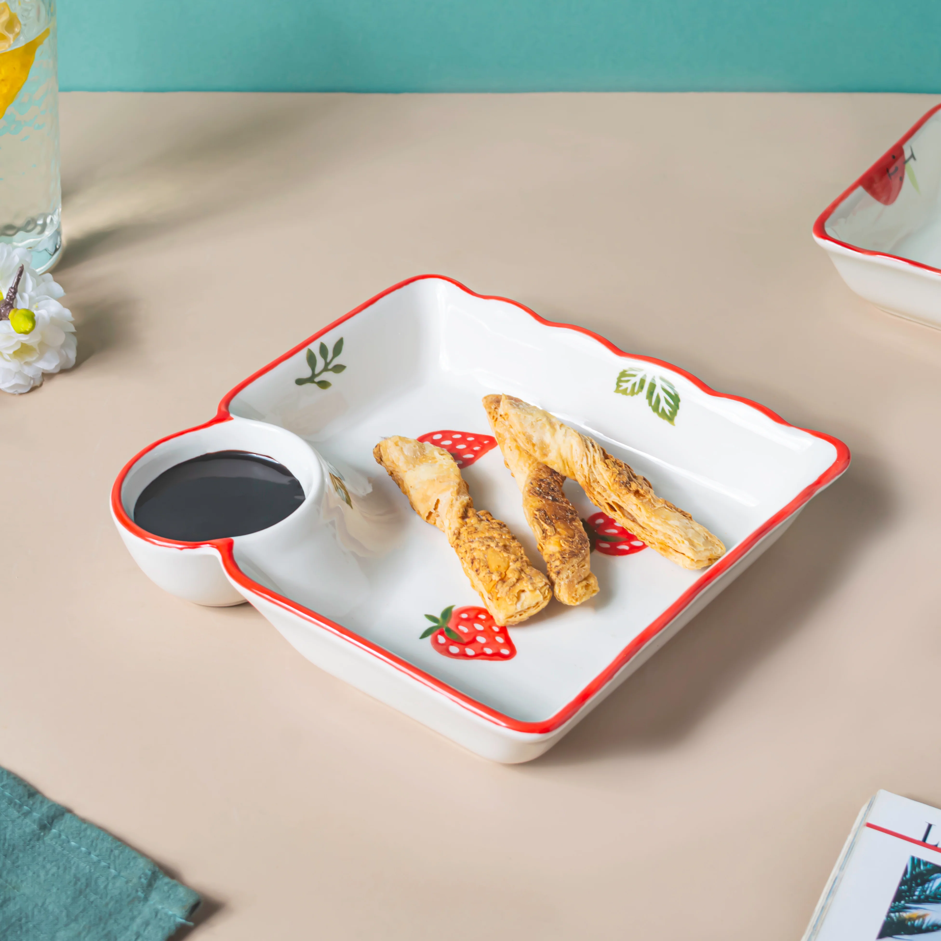 Berry Cute Strawberry Sectioned Plate Red - Image 2