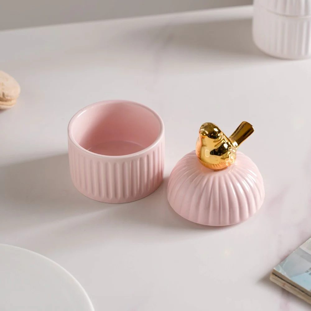Bird Ceramic Canister Pink - Image 3
