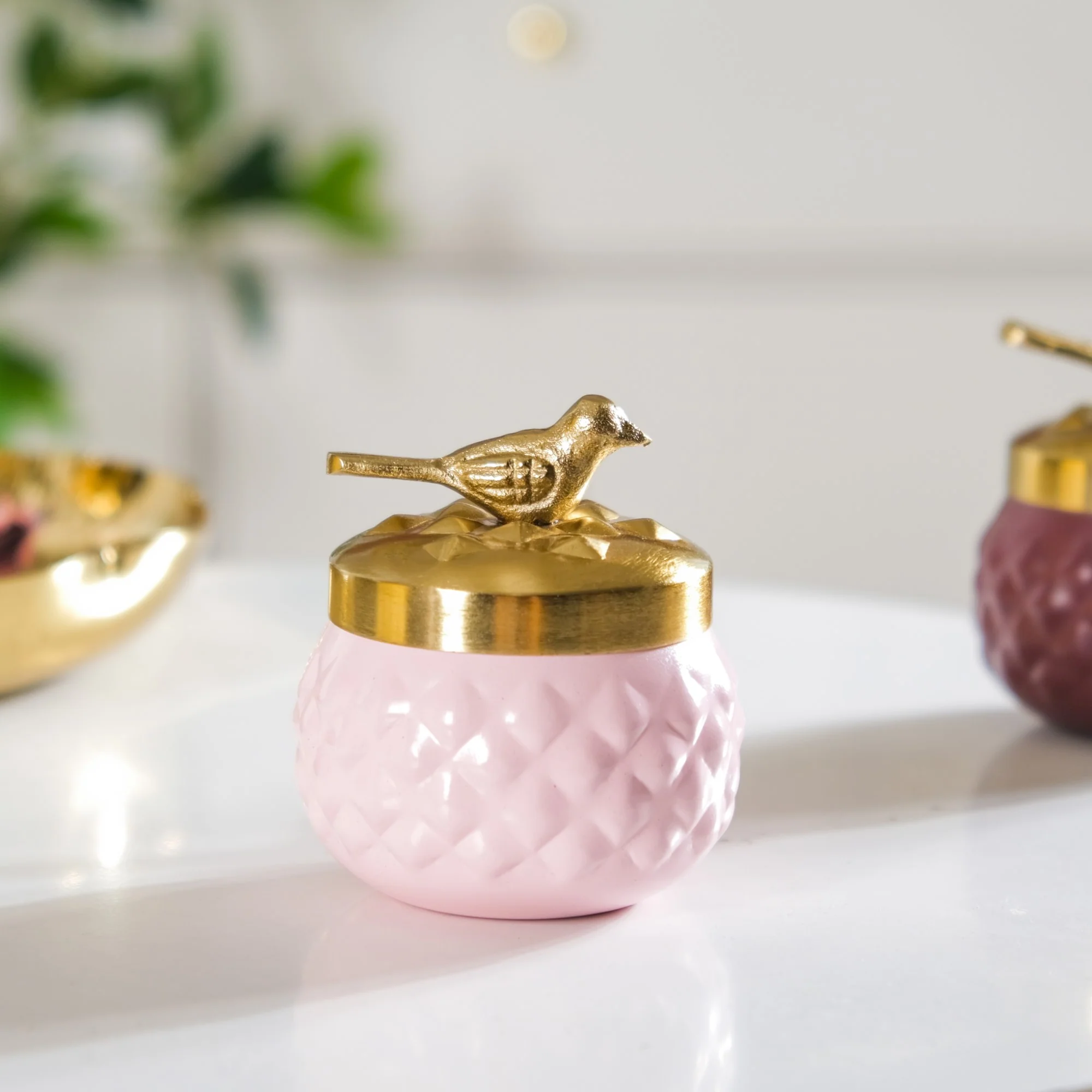 Bird Metal Jar With Lid Set of 2 - Image 8
