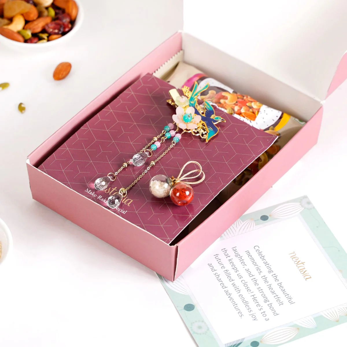 Bird Paradise Rakhi For Sisters Set Of 3 With Gift Box - Image 4