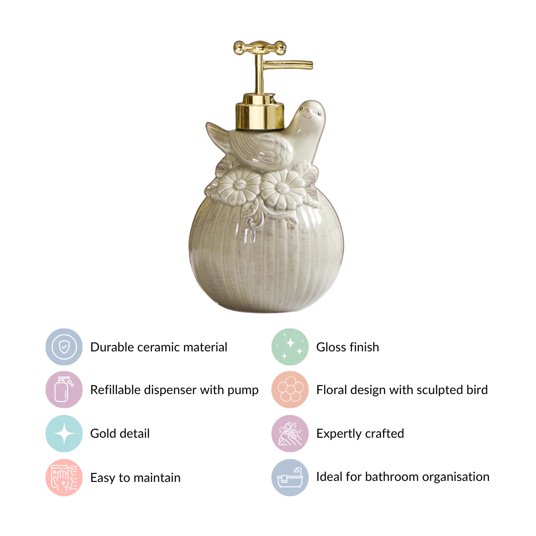Bird Shape Liquid Soap Dispenser Grey - Image 4