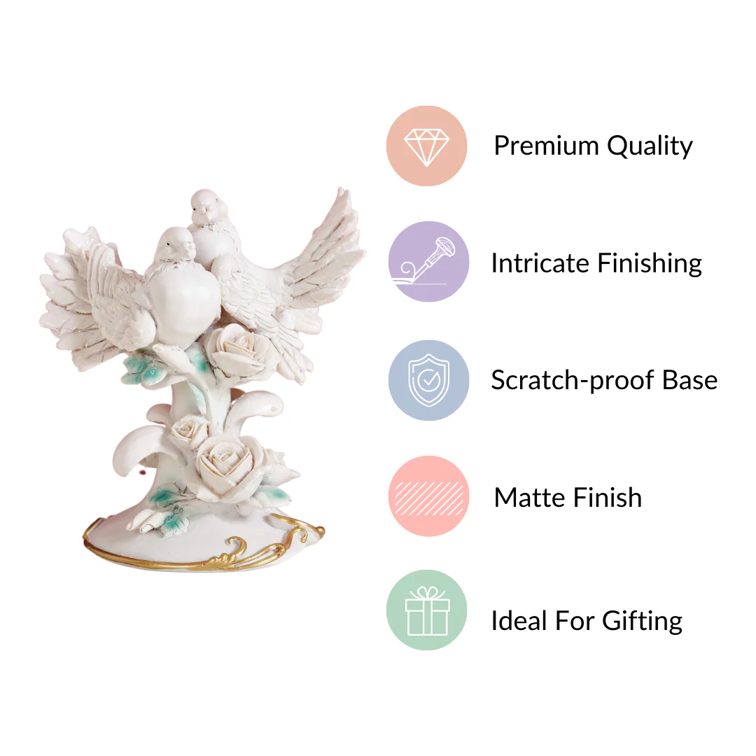Birds Couple Figurine For Home Decor White - Image 10
