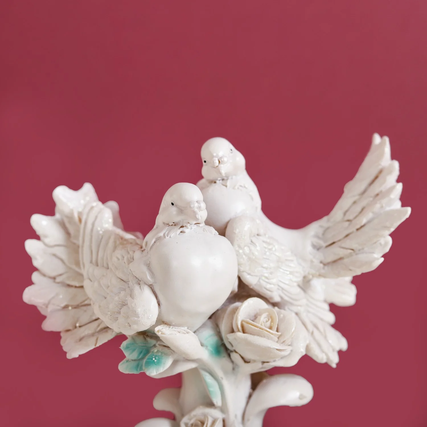 Birds Couple Figurine For Home Decor White - Image 3