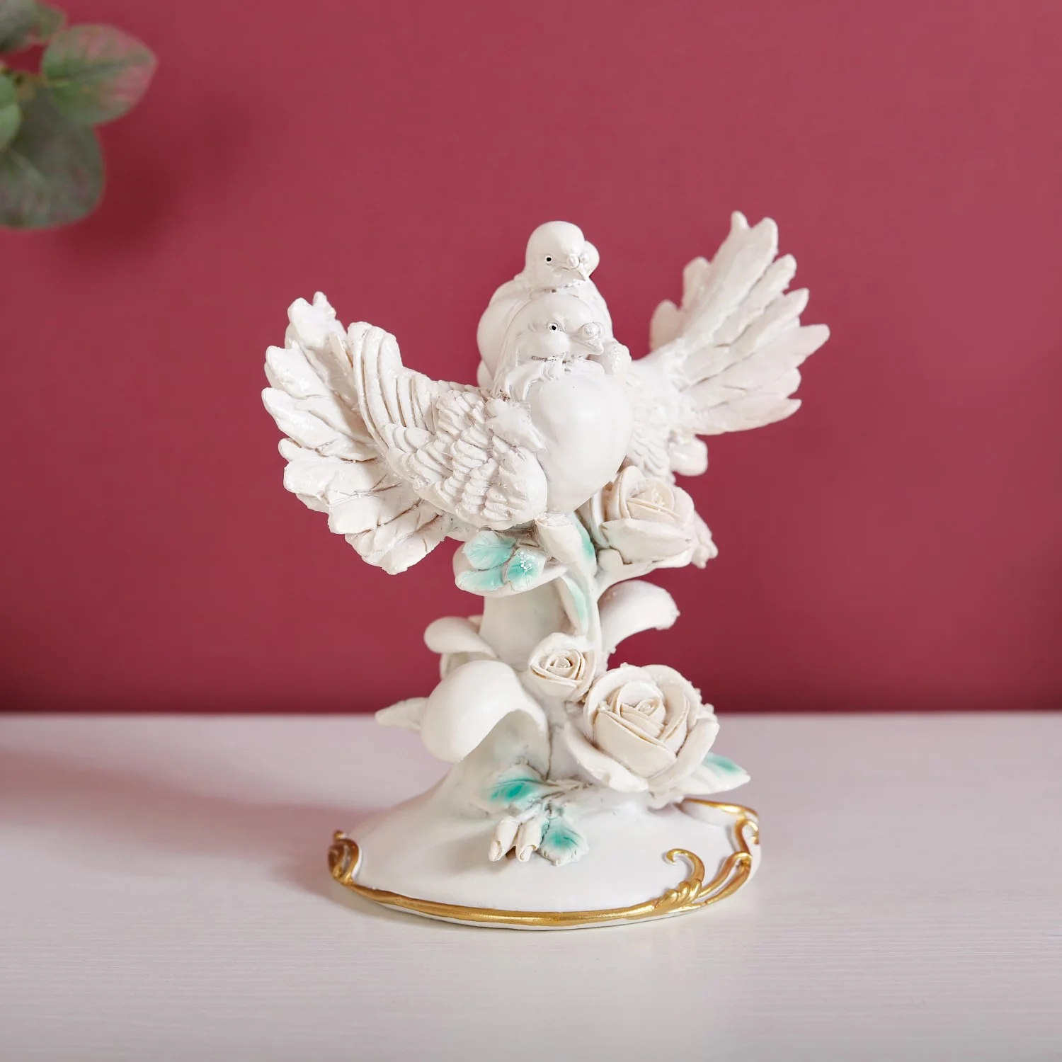 Birds Couple Figurine For Home Decor White - Image 7