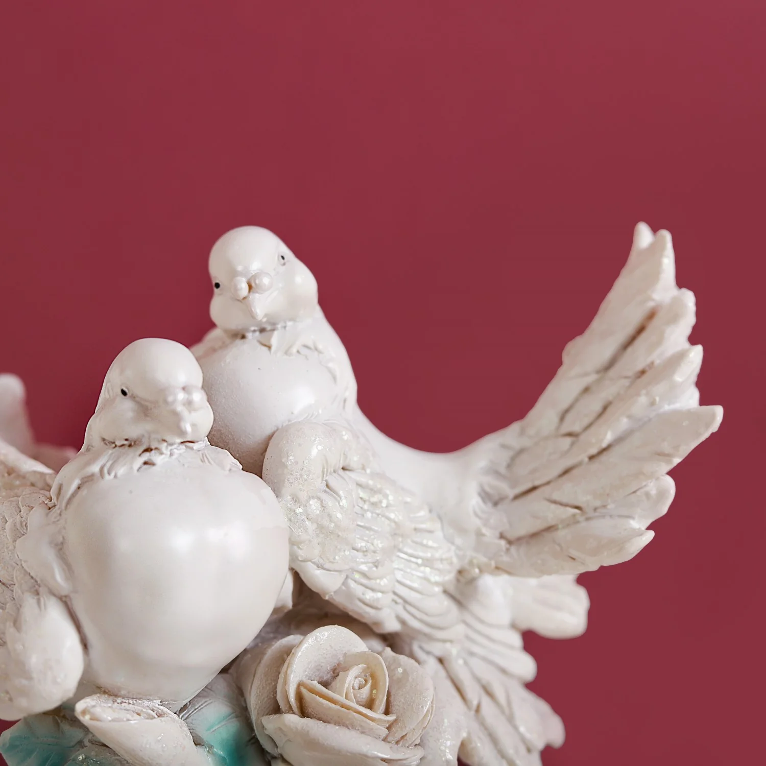Birds Couple Figurine For Home Decor White - Image 8