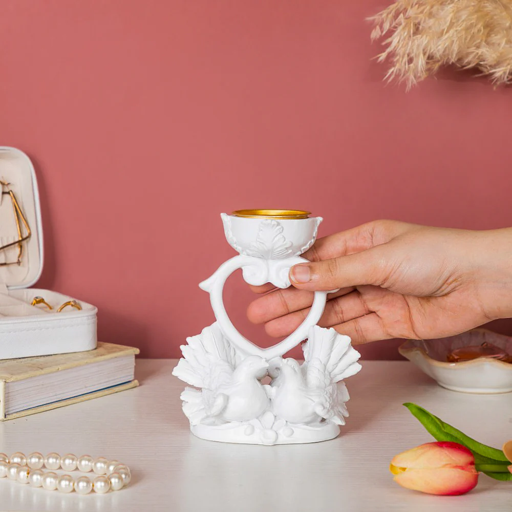 Birds Of Love Showpiece White - Image 2