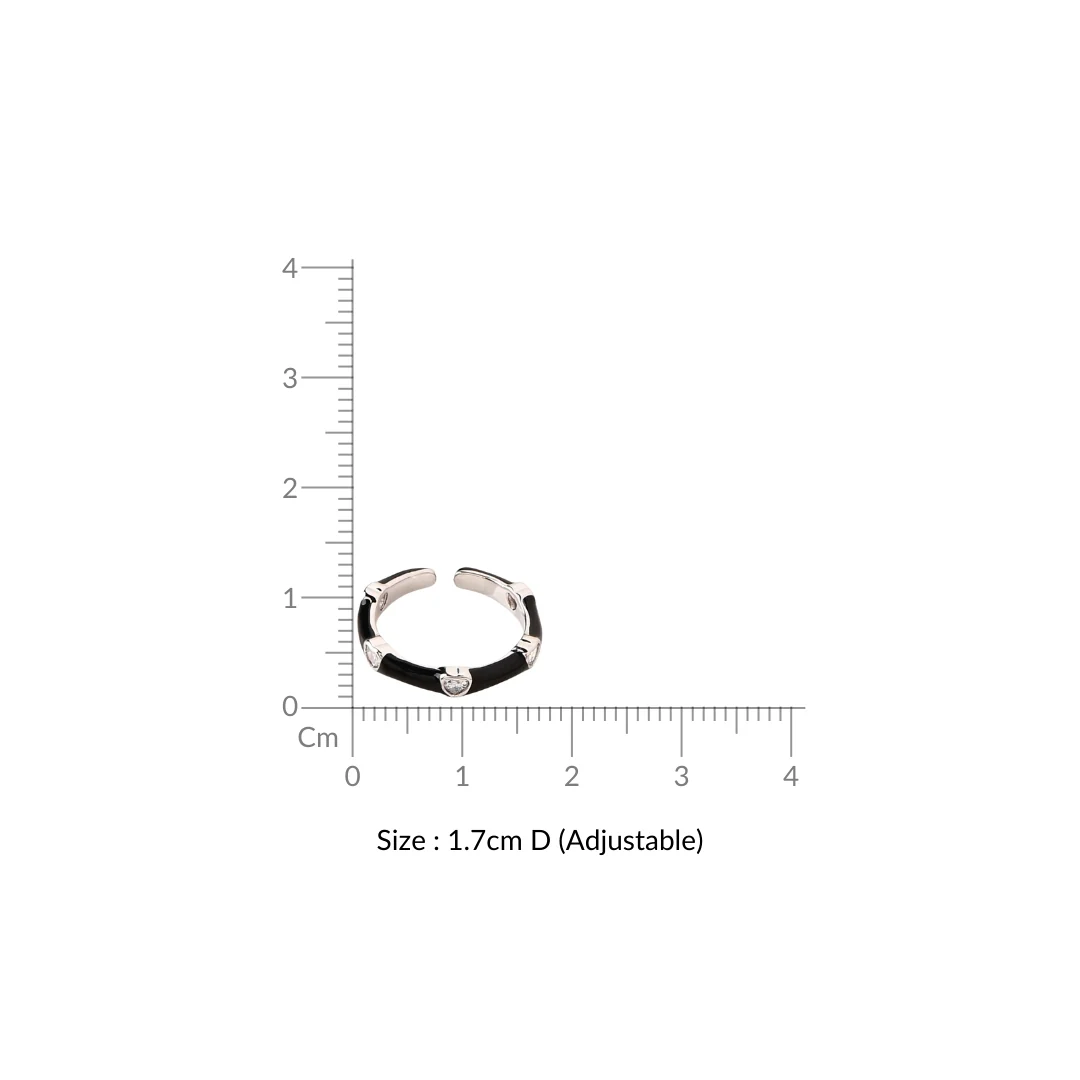 Black And Silver Statement Stone Ring - Image 3
