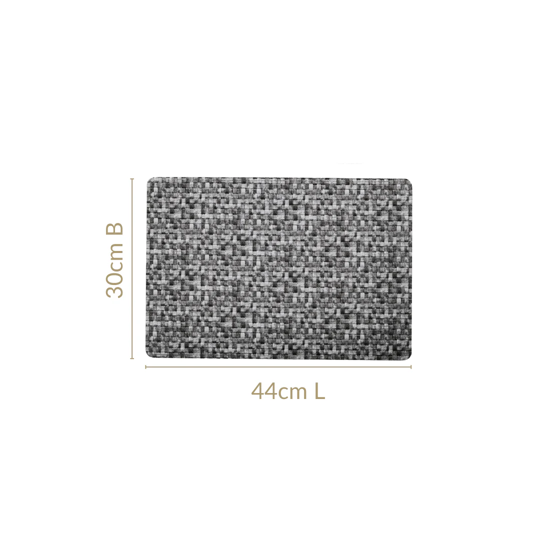 Black And White Intrecciato Weave Rectangular Table Mat Set Of 6 - Image 4