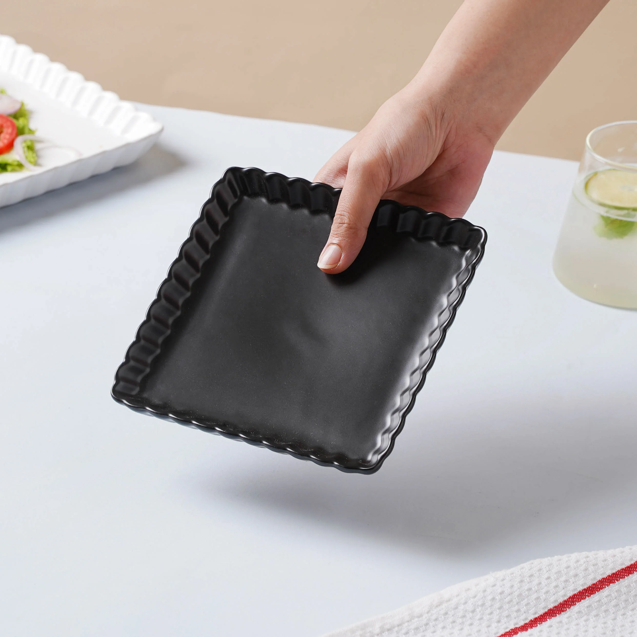 Black Berry Square Snack Dish 6 Inch - Image 4