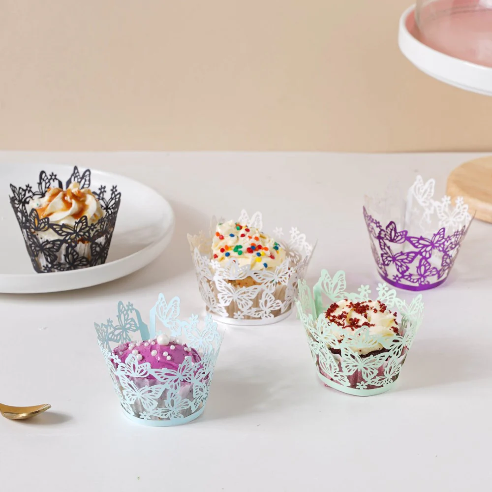 Black Butterfly Lace Cupcake Wrapper Set of 20 - Image 10
