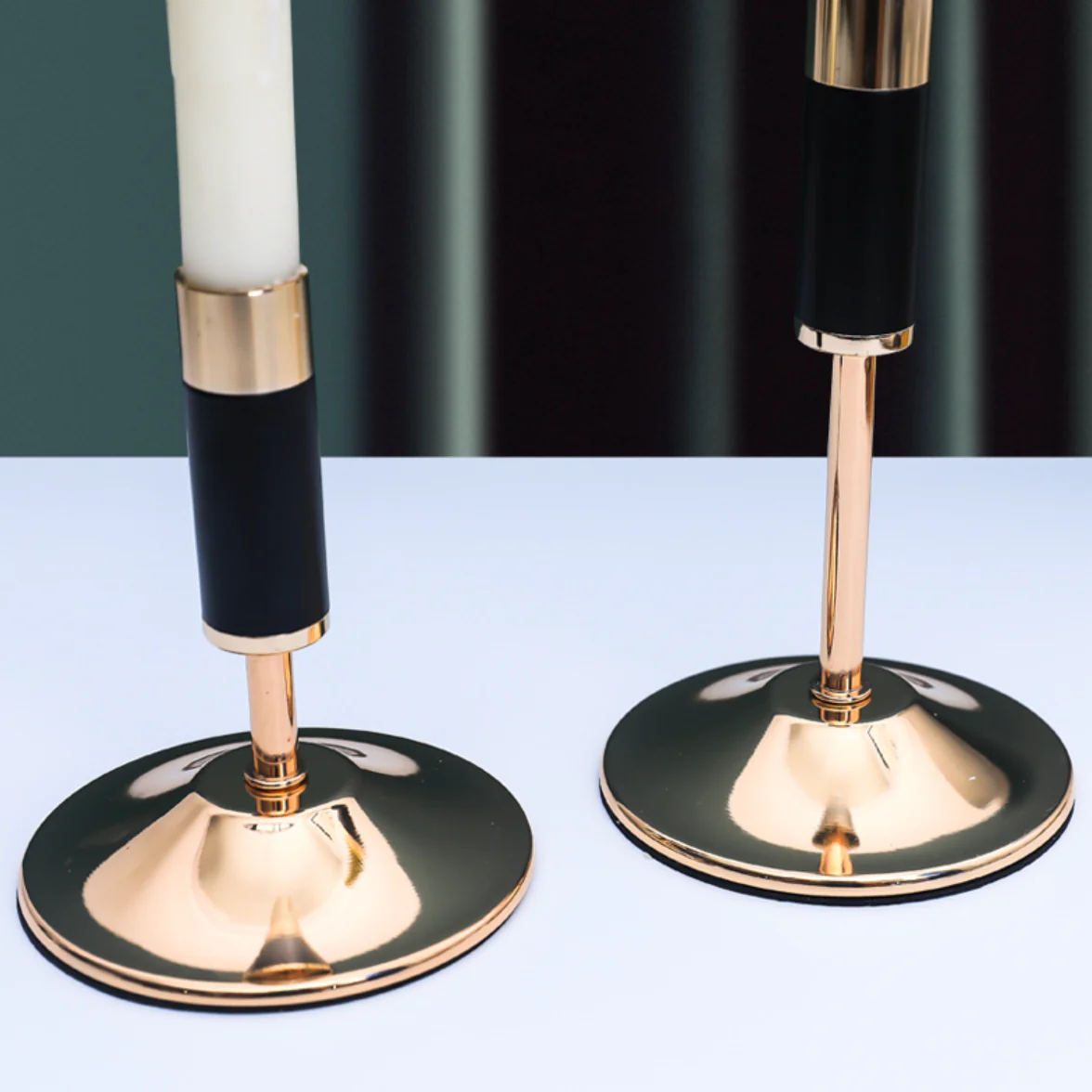 Black Contemporary Candle Holder Set of 2 - Image 3