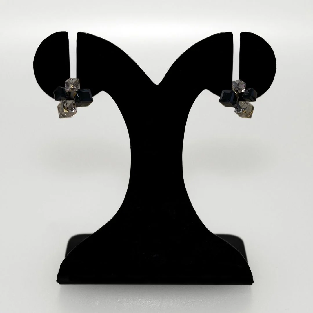 Black Cube Cluster Earrings - Image 6
