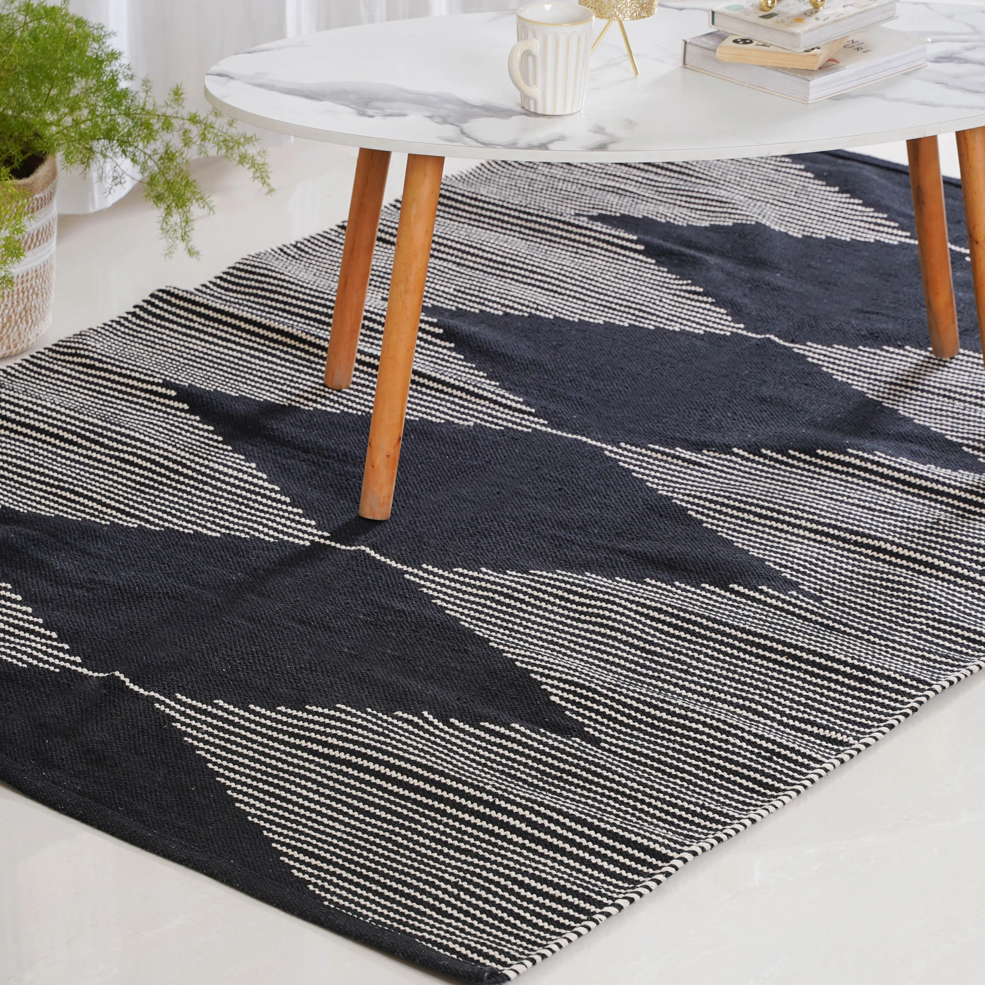 Black Diamond Rug for Living Room - Image 8