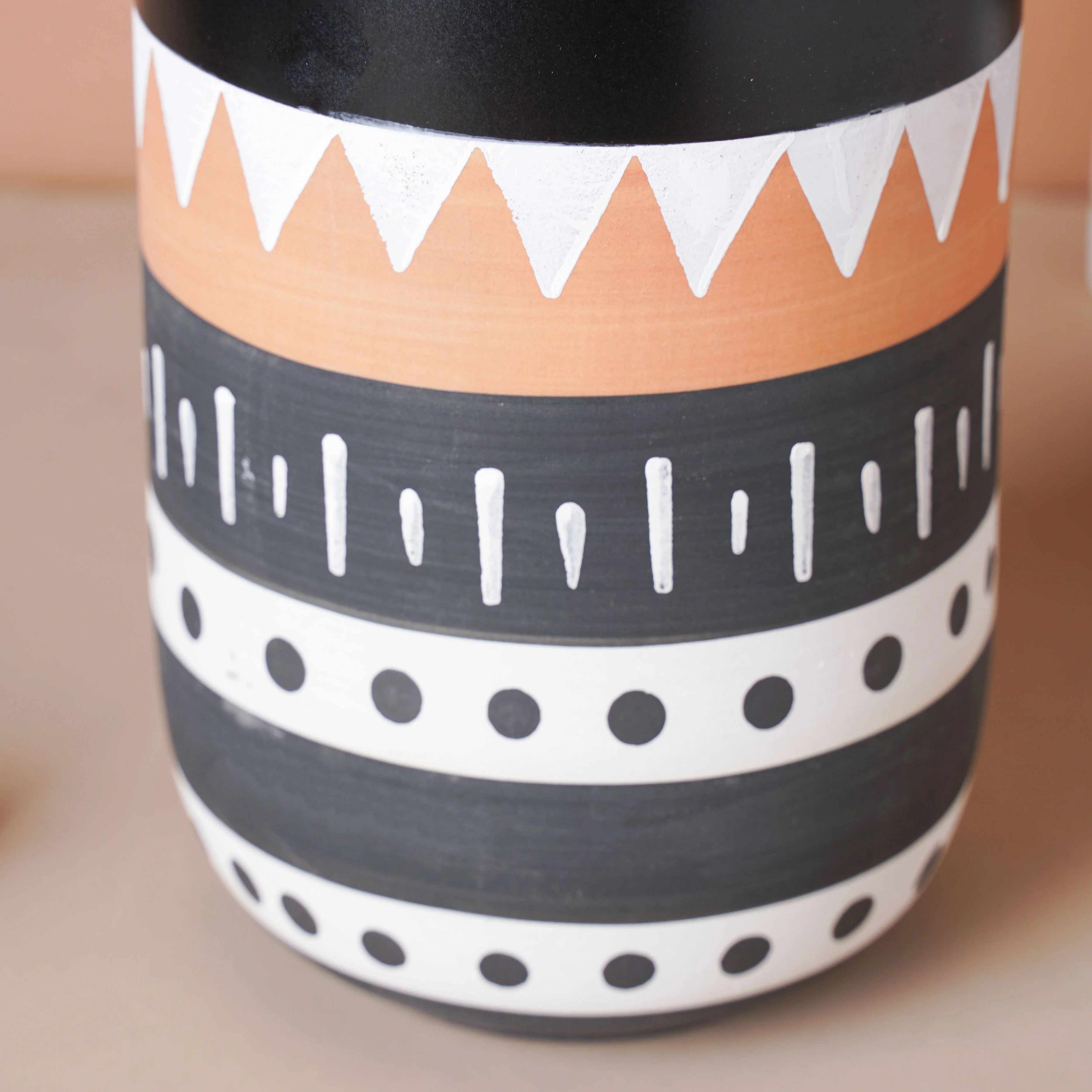 Black Ethnic Flute Vase - Image 5
