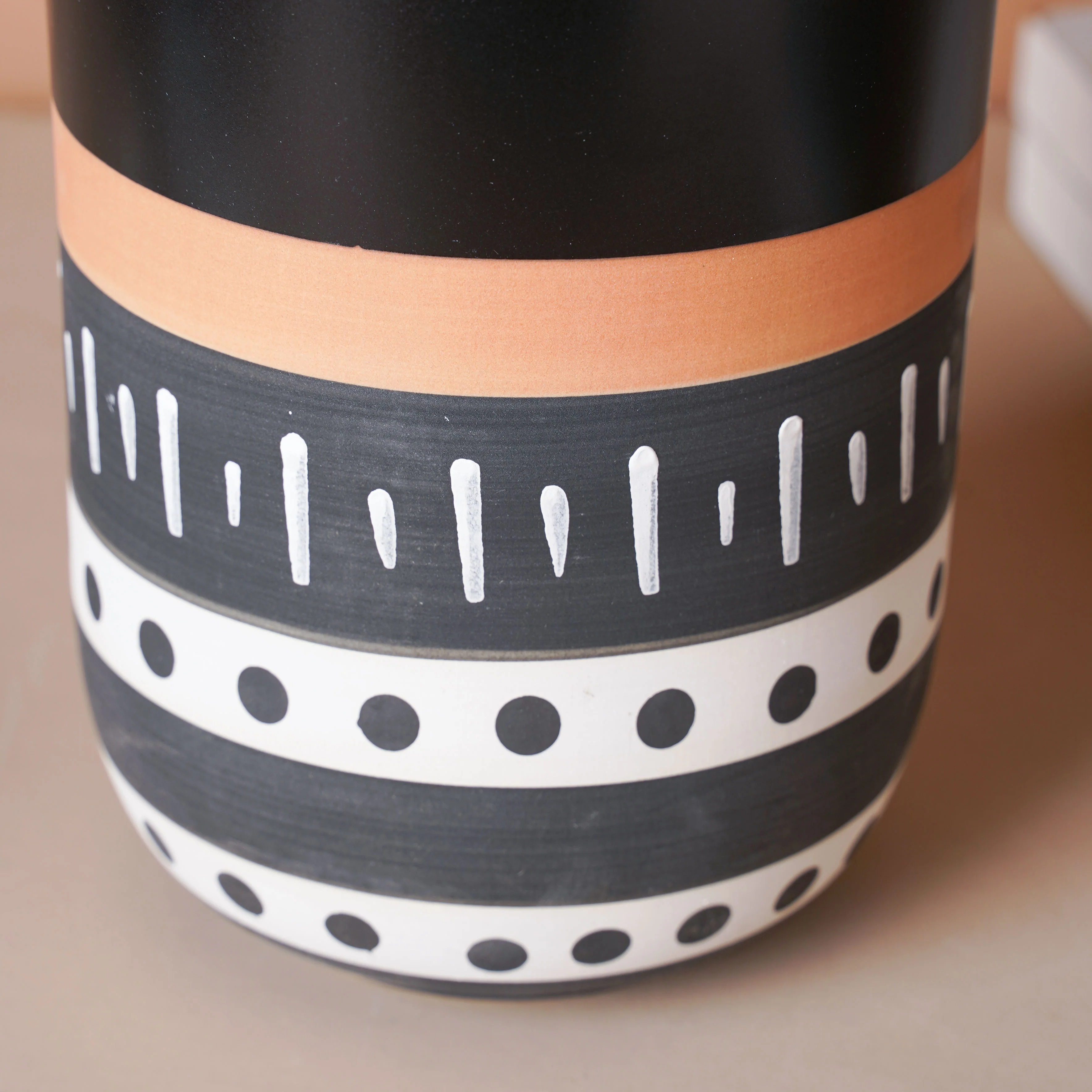 Black Ethnic Flute Vase - Image 6
