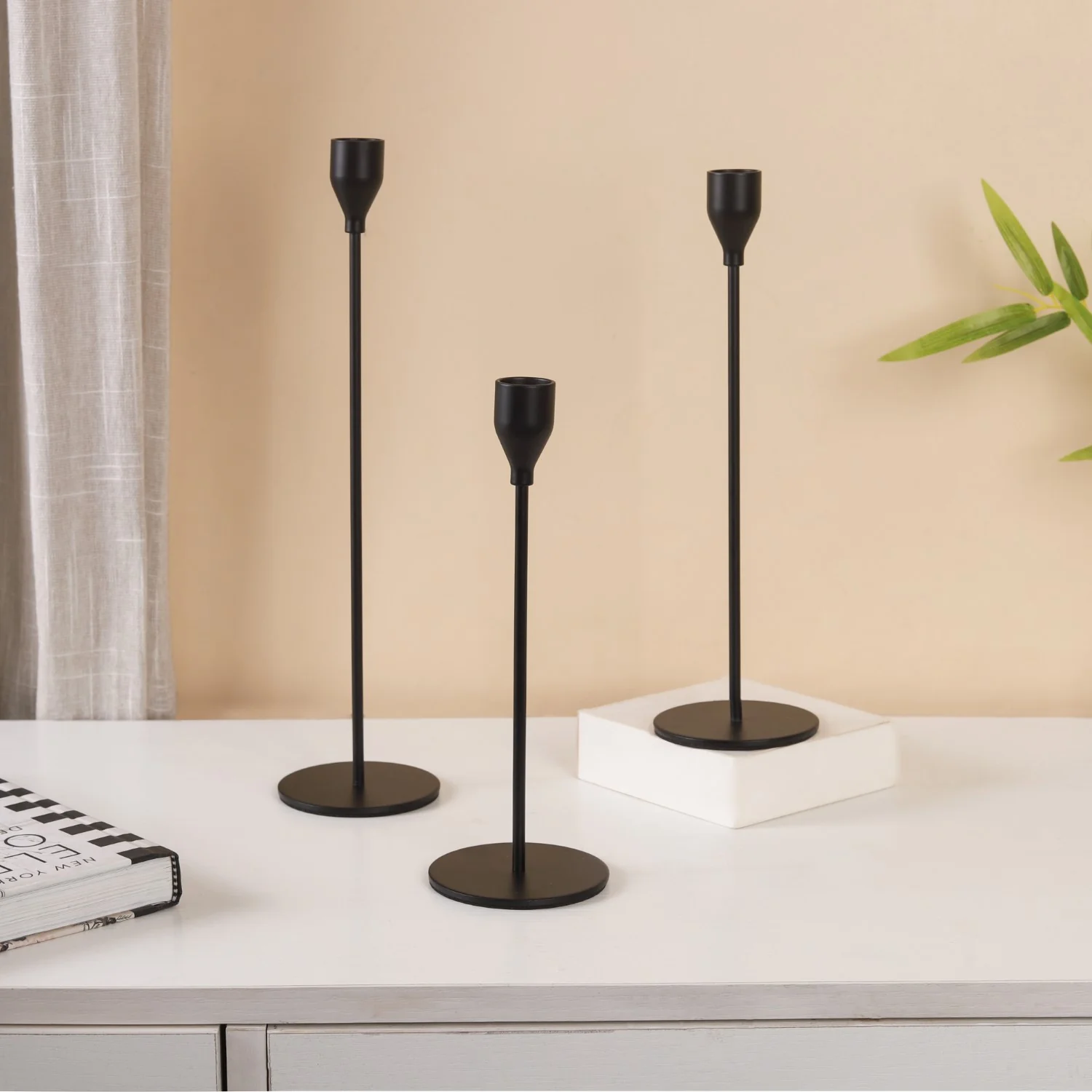 Black Glossy Candle Stand - Image 7