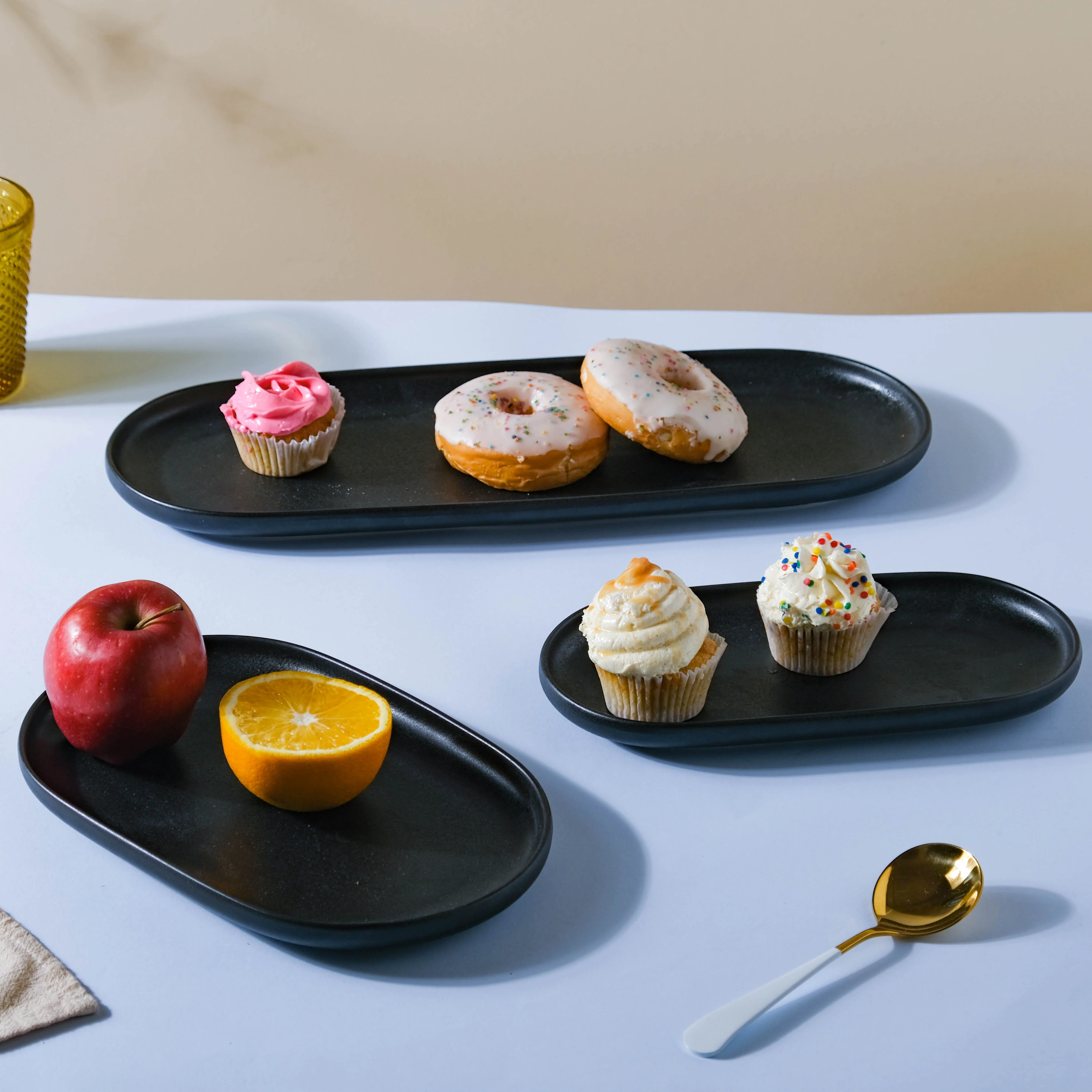 Black Long Ceramic Serving Platter - Image 6