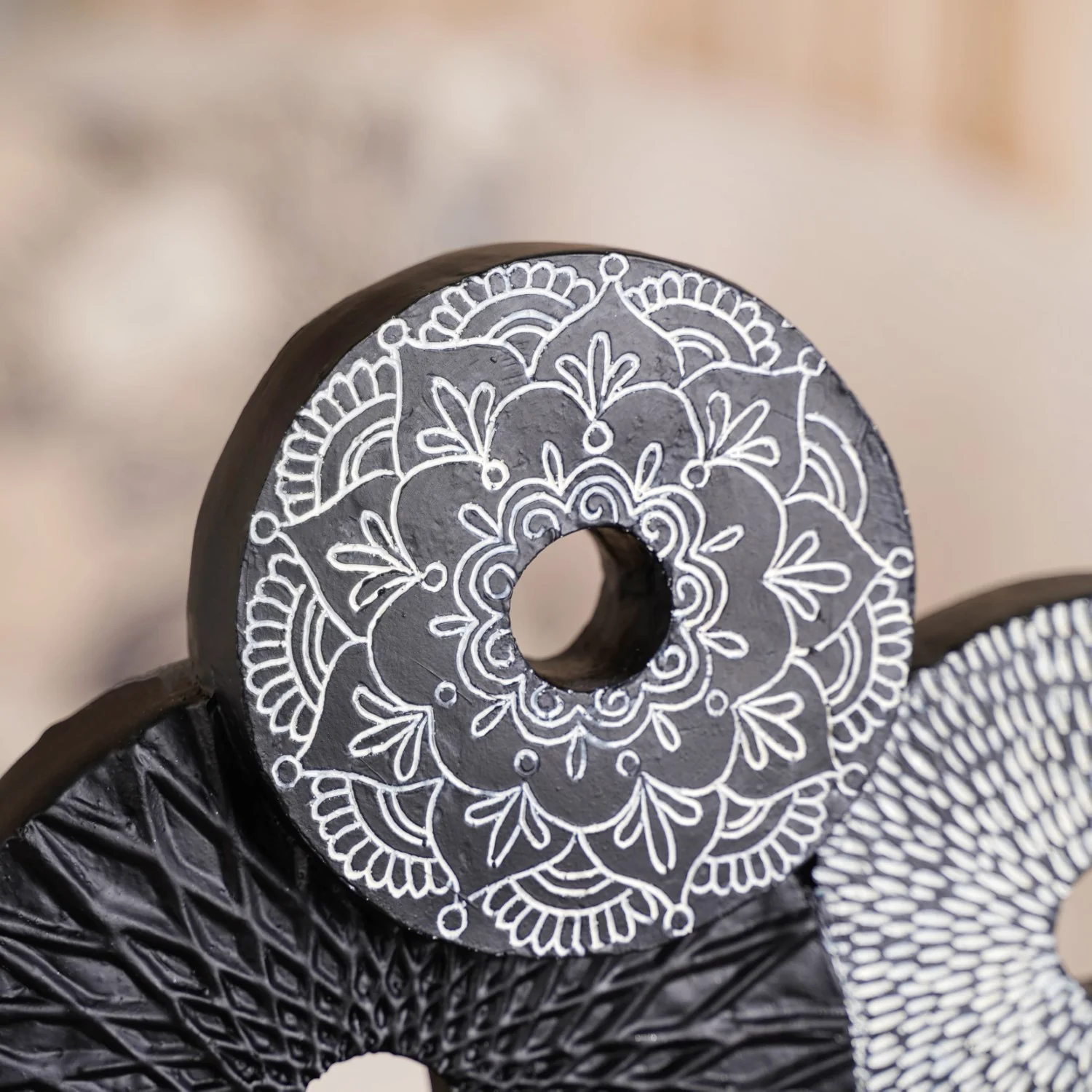 Black Mandala Trio Showpiece - Image 7