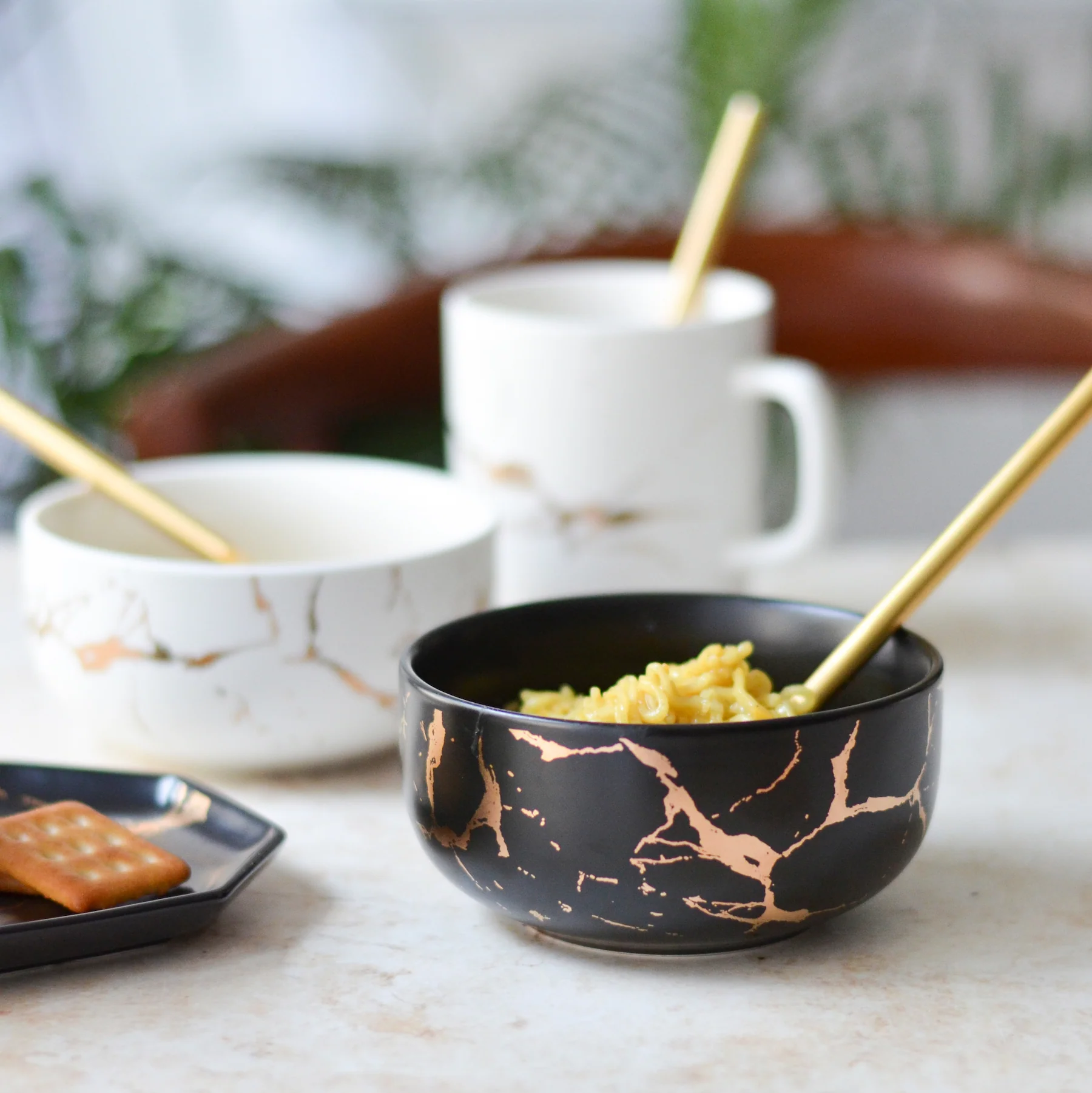 Black Marble Bowl 400 ml - Image 2