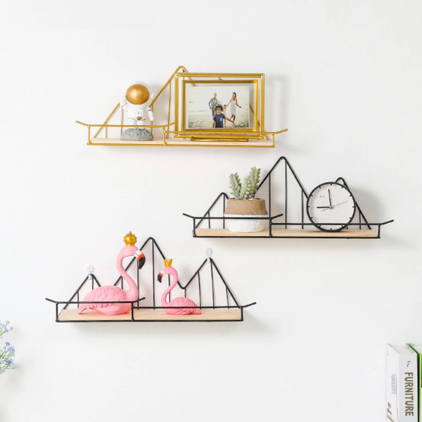 Mountain Shaped Shelf Black