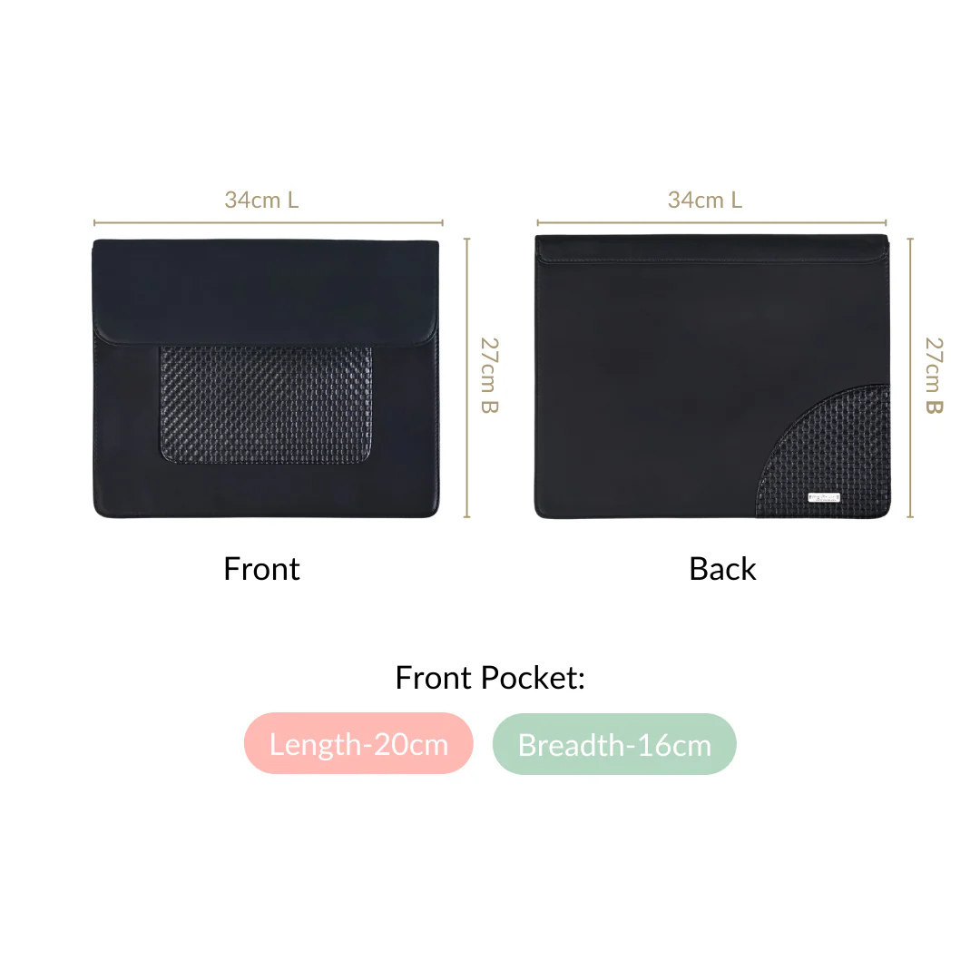 Black Multipurpose Office Folder With Zipper Pocket - Image 5