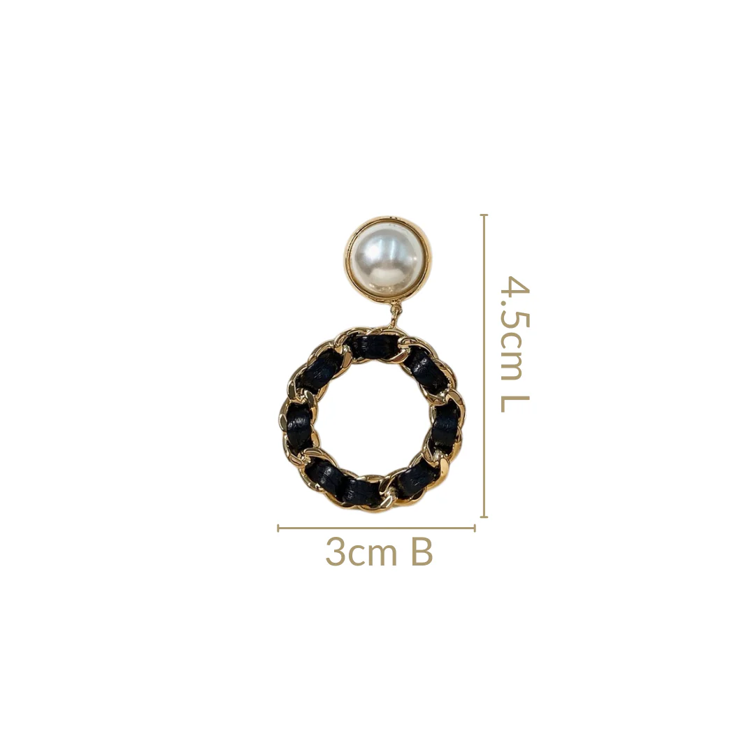 Black On Gold Dangling Earrings - Image 3