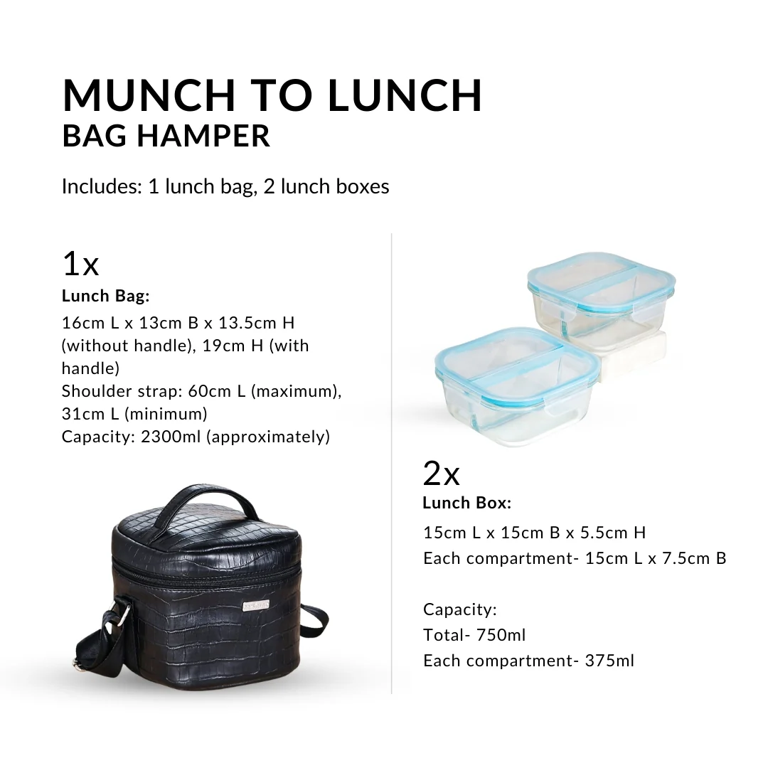 Black PU Leather Lunch Bag Set - Image 4
