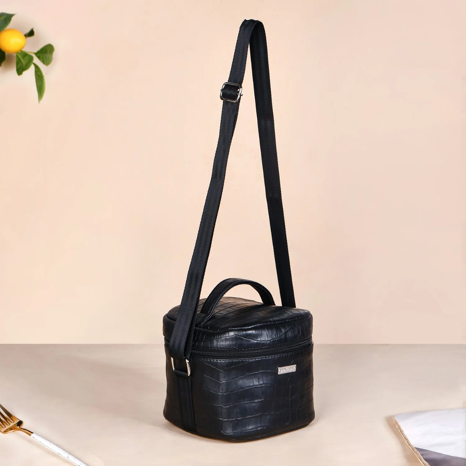 Black PU Leather Lunch Bag Set - Image 6