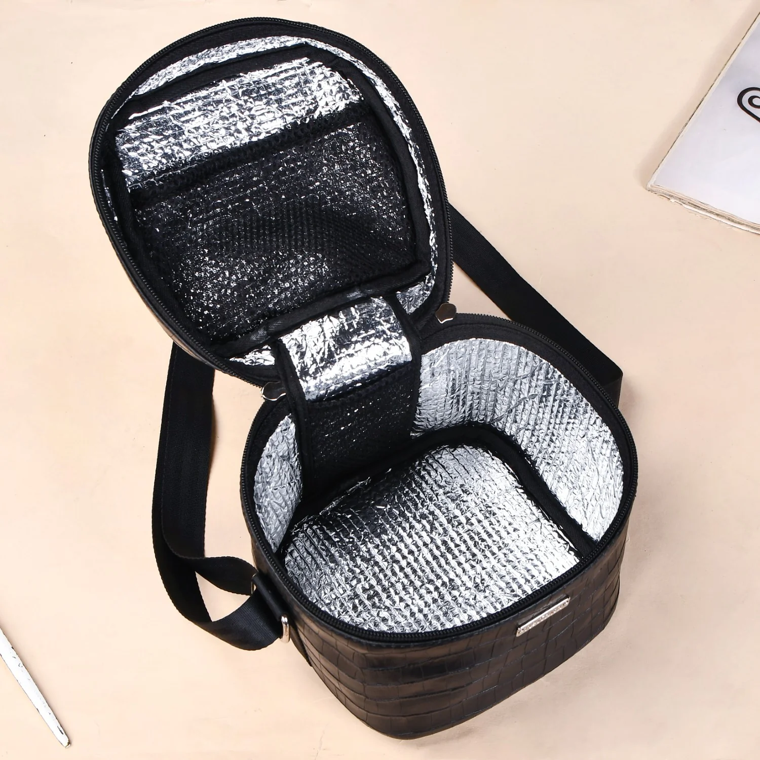 Black PU Leather Lunch Bag Set - Image 7