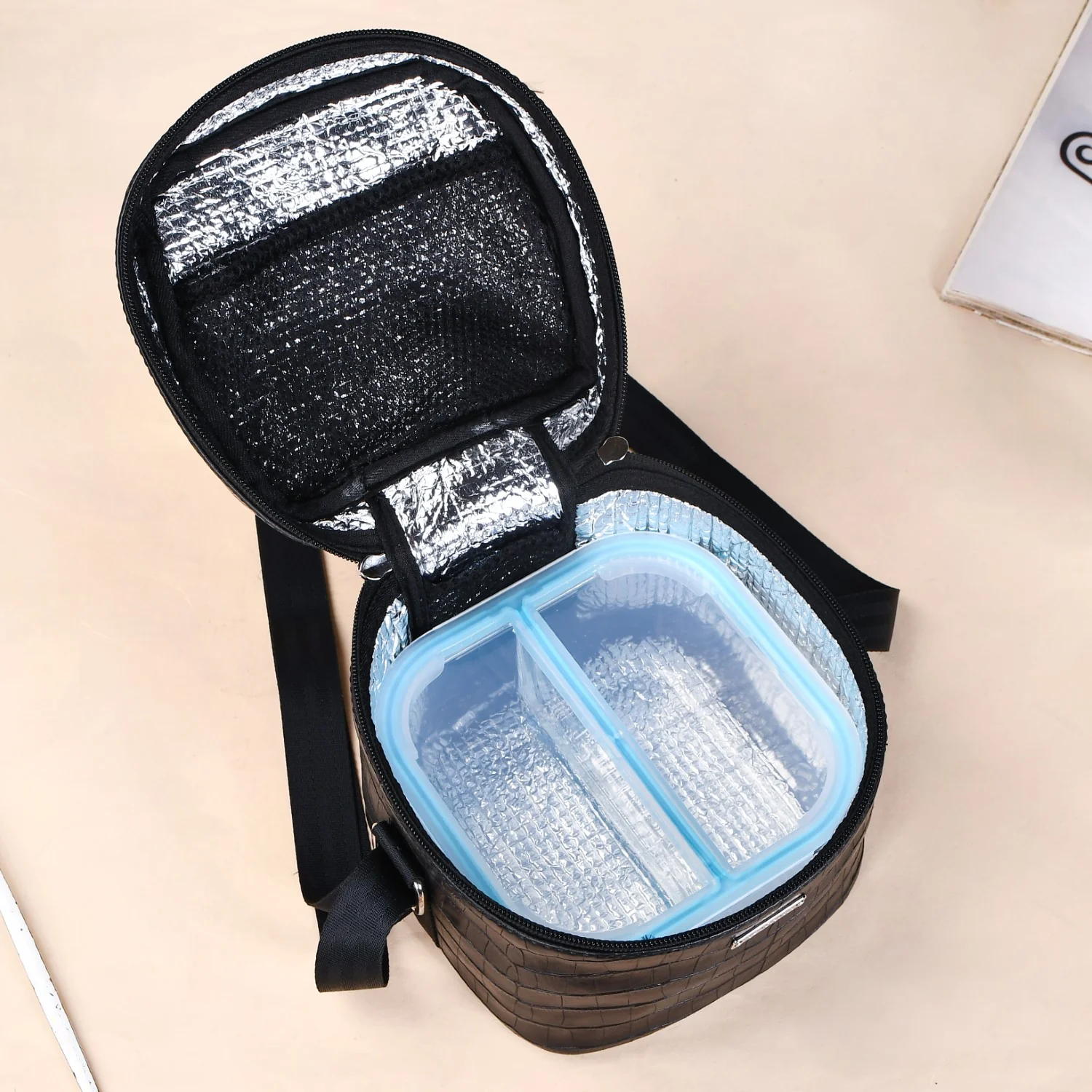 Black PU Leather Lunch Bag Set - Image 8