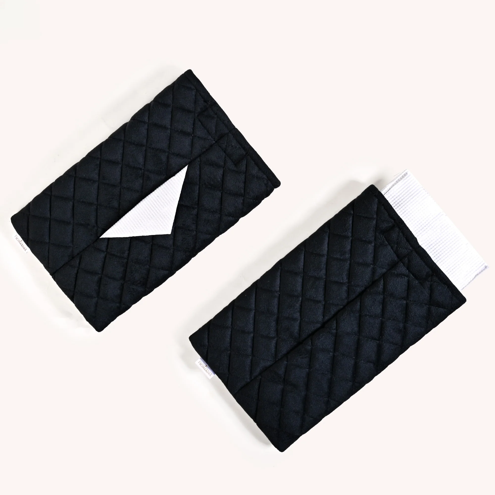 Black Quilted Car Tissue Paper Holder Set Of 2 - Image 2