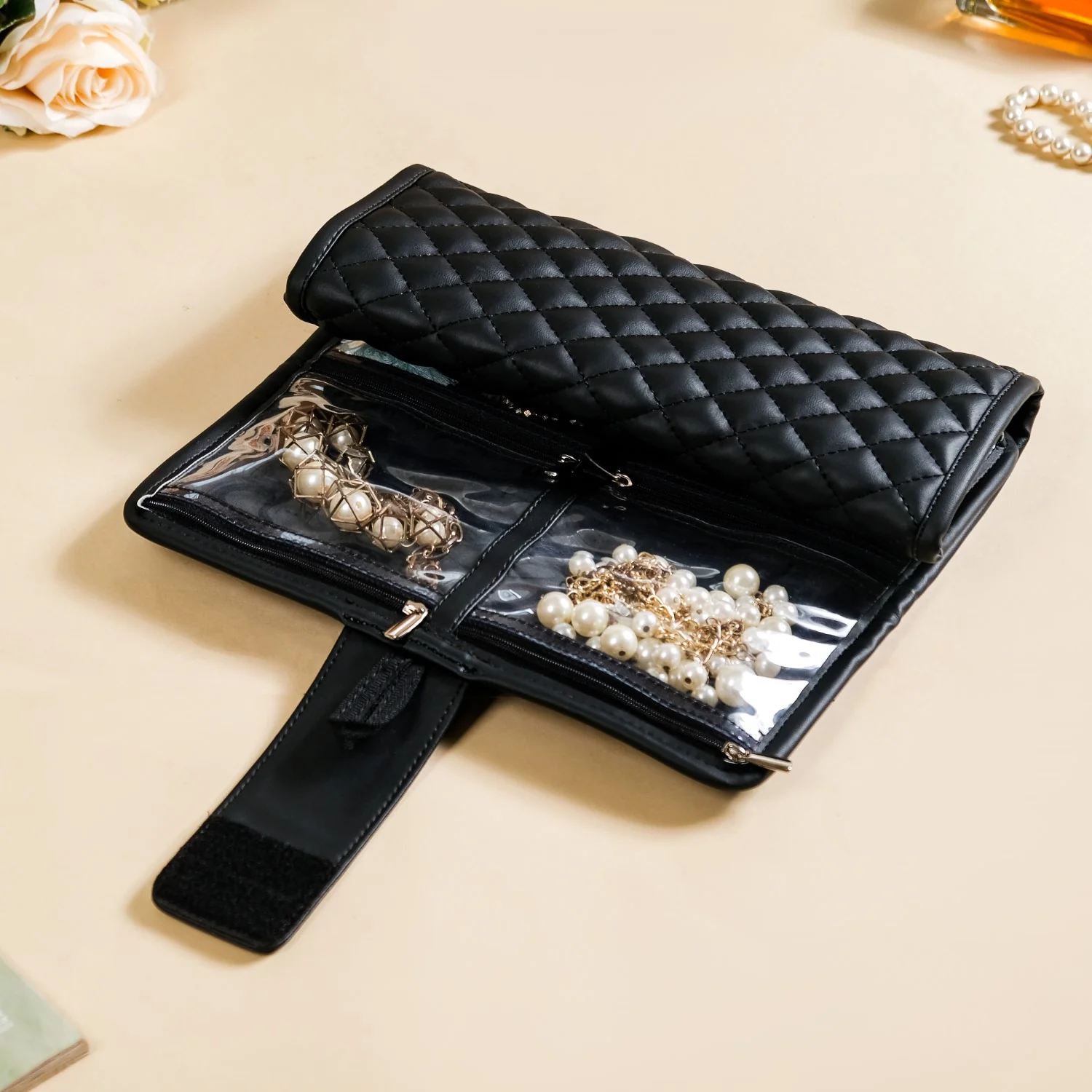 Black Quilted Jewellery Organiser - Image 11
