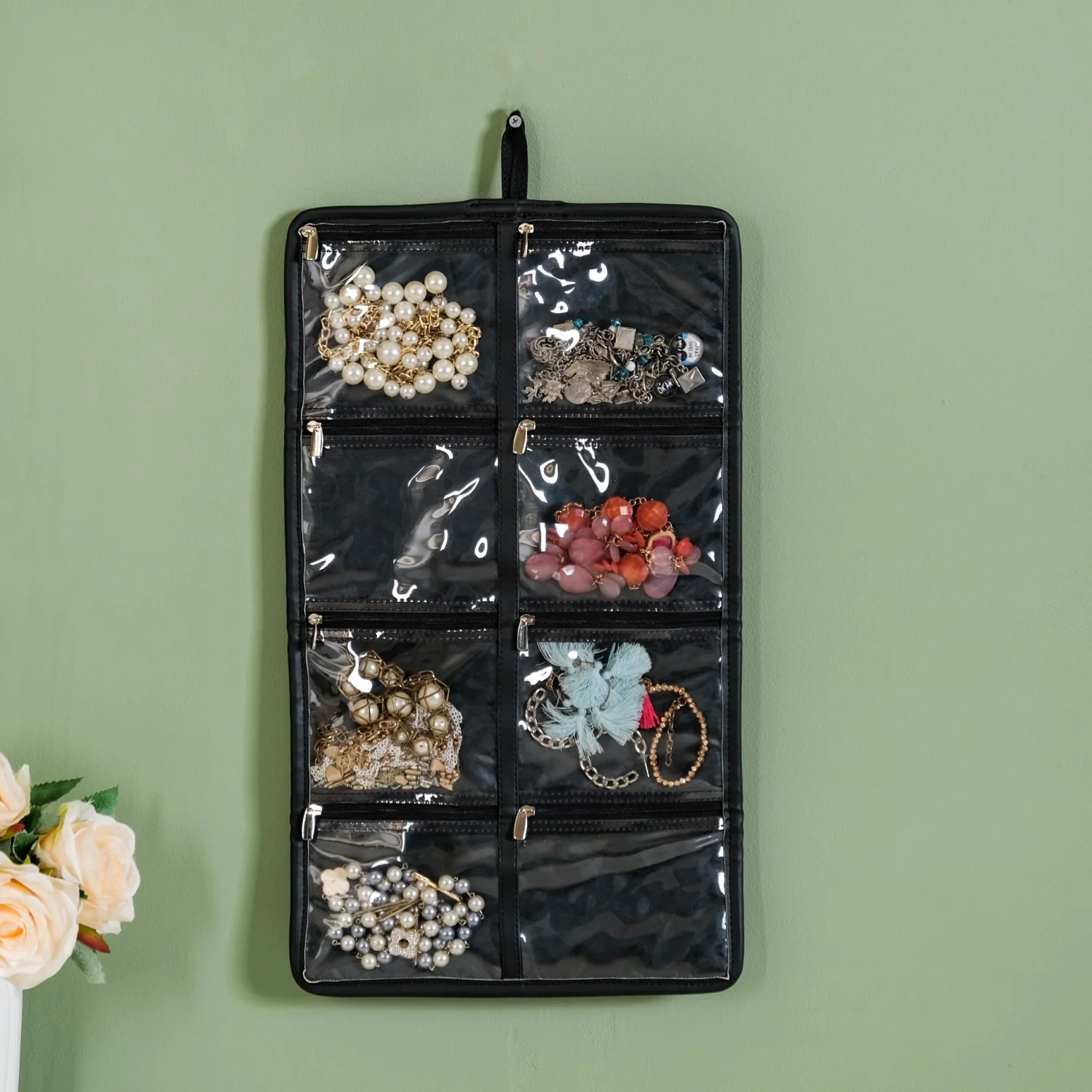 Black Quilted Jewellery Organiser - Image 6
