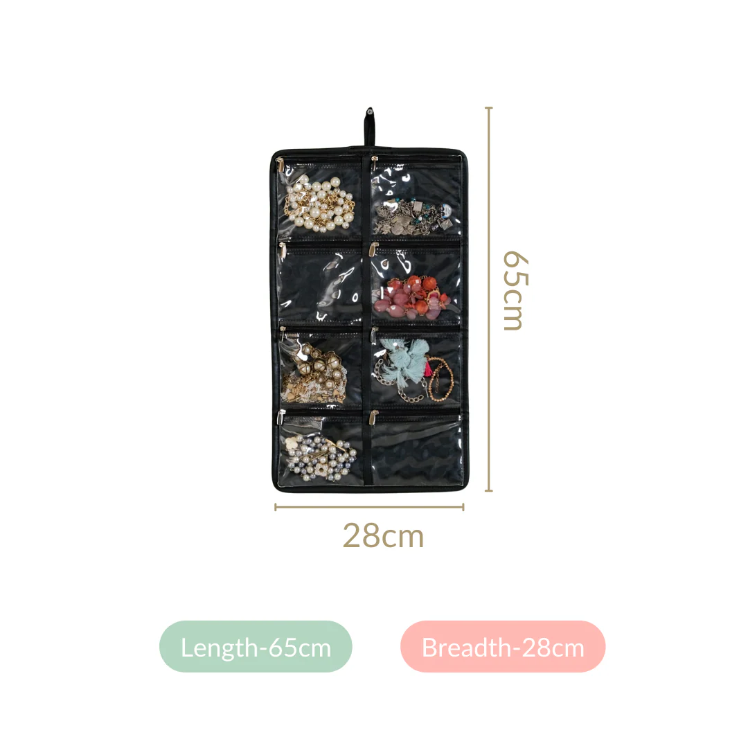 Black Quilted Jewellery Organiser - Image 9