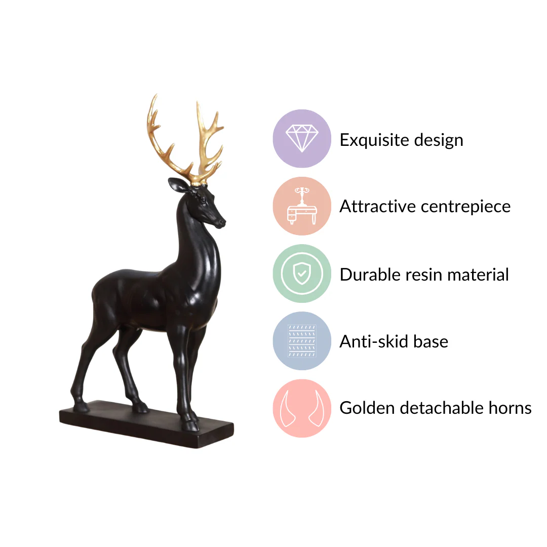 Black Reindeer Showpiece Large - Image 4